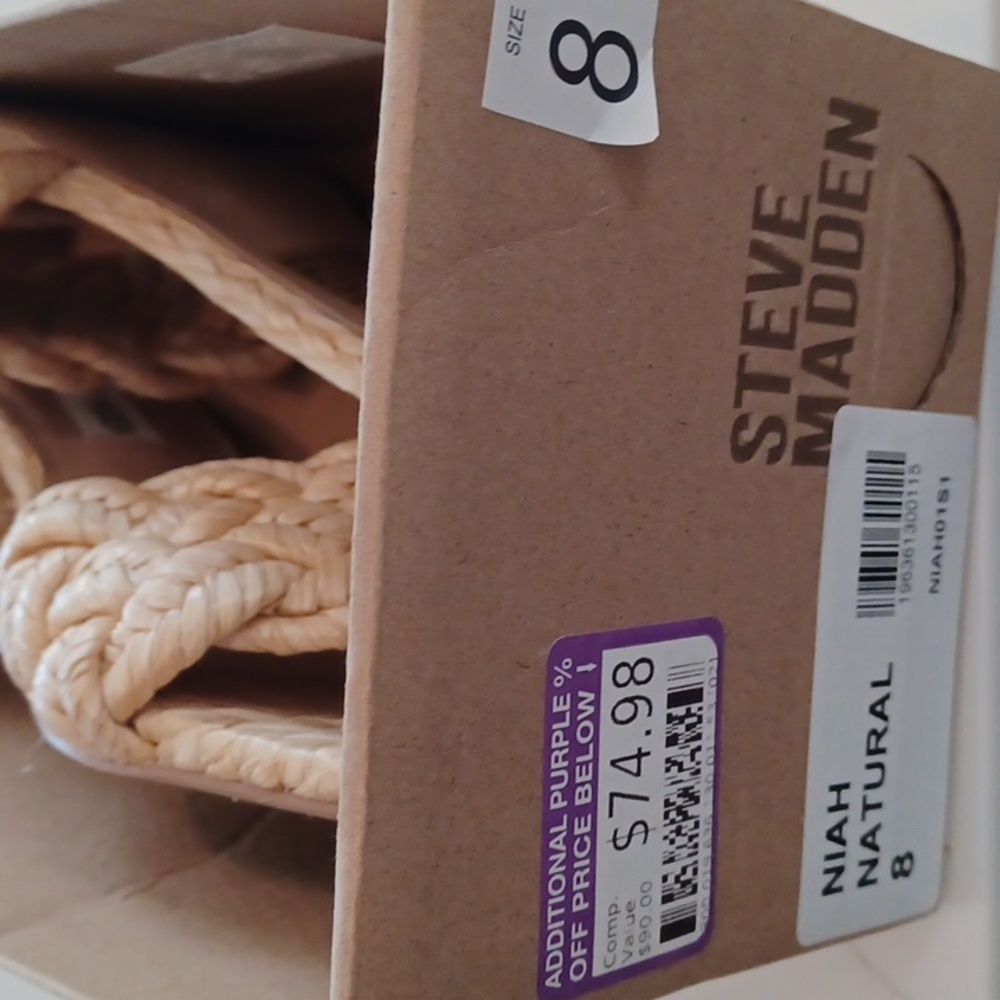 Steve Madden Natural Braided Slide Sandals - Picture 5 of 5